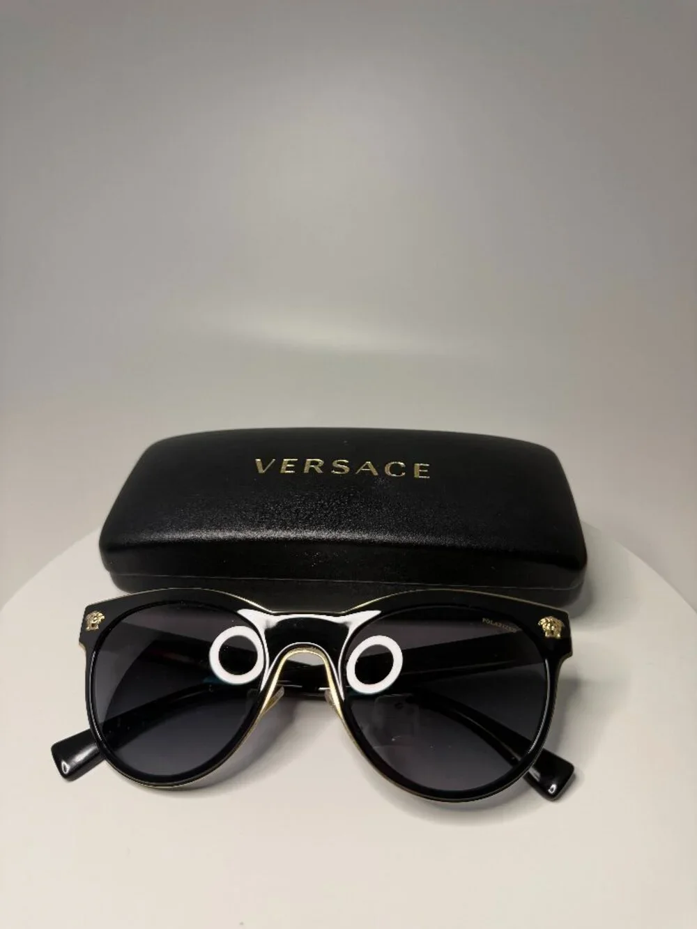 VERSACE Black & Gold Sunglasses
